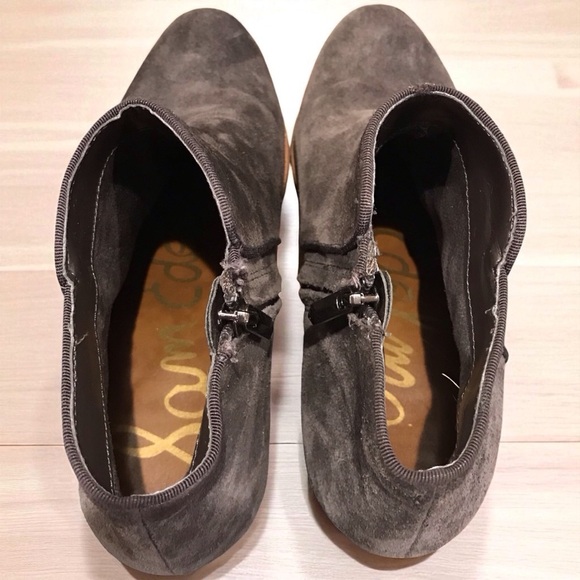 Sam Edelman Womens Mercer Ankle Boots Size 7.5M Brown Suede Heeled Side Zip - Picture 5 of 8